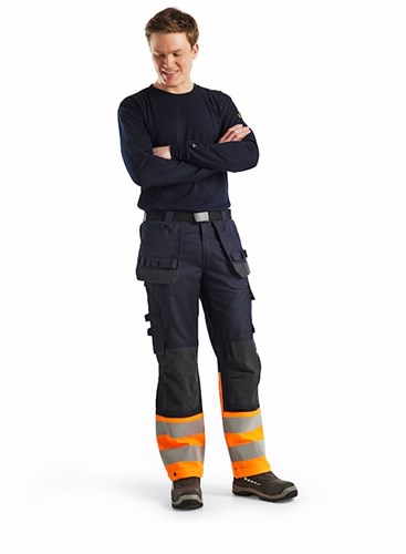 Blåkläder multinorm inherent werkbroek 14891513 | marineblauw oranje | maat 48 - 7330509720585