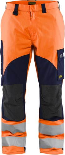 Blåkläder multinorm inherent werkbroek 15881513 | high vis oranje marineblauw | maat 60 - 7330509720844