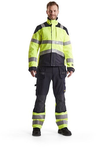 Blåkläder multinorm werkbroek inherent 14891512 | marine high vis geel | maat 62 - 7330509627402