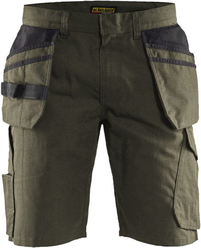 Blåkläder service short met spijkerzakken 14941330 | groen zwart | maat 48 - 7330509688533