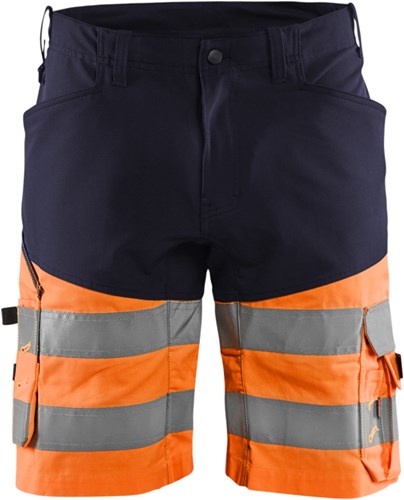 Blåkläder short met stretch high-vis 15411811 | marineblauw oranje | maat 56 - 7330509697672