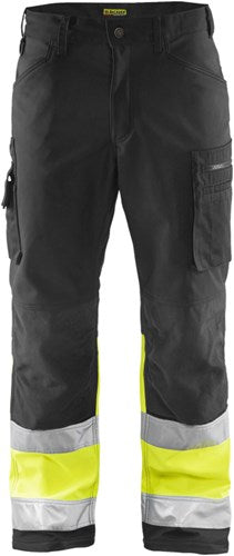Blåkläder softshell werkbroek high-vis 15622517 | zwart high vis geel | maat 60 - 7330509586259