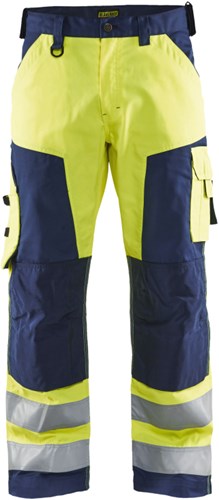 Blåkläder werkbroek high-vis zonder spijkerzakken 15661811 | high vis geel marineblauw | maat 60 - 7330509413043