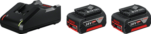 Bosch blaues Starterset 18 V mit 2 Akkus 18 V 4,0 Ah + Ladegerät Gal 18 V-40 – 1600A019S0