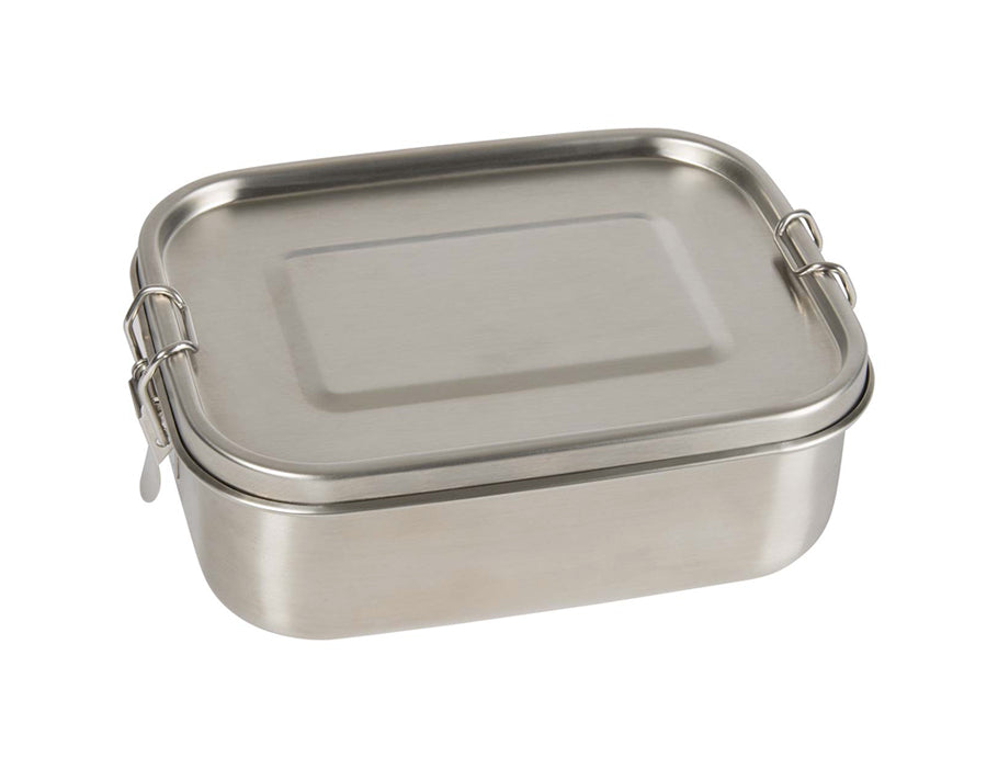 Memo Lunchbox Edelstahl - mit Händler und Silikonring