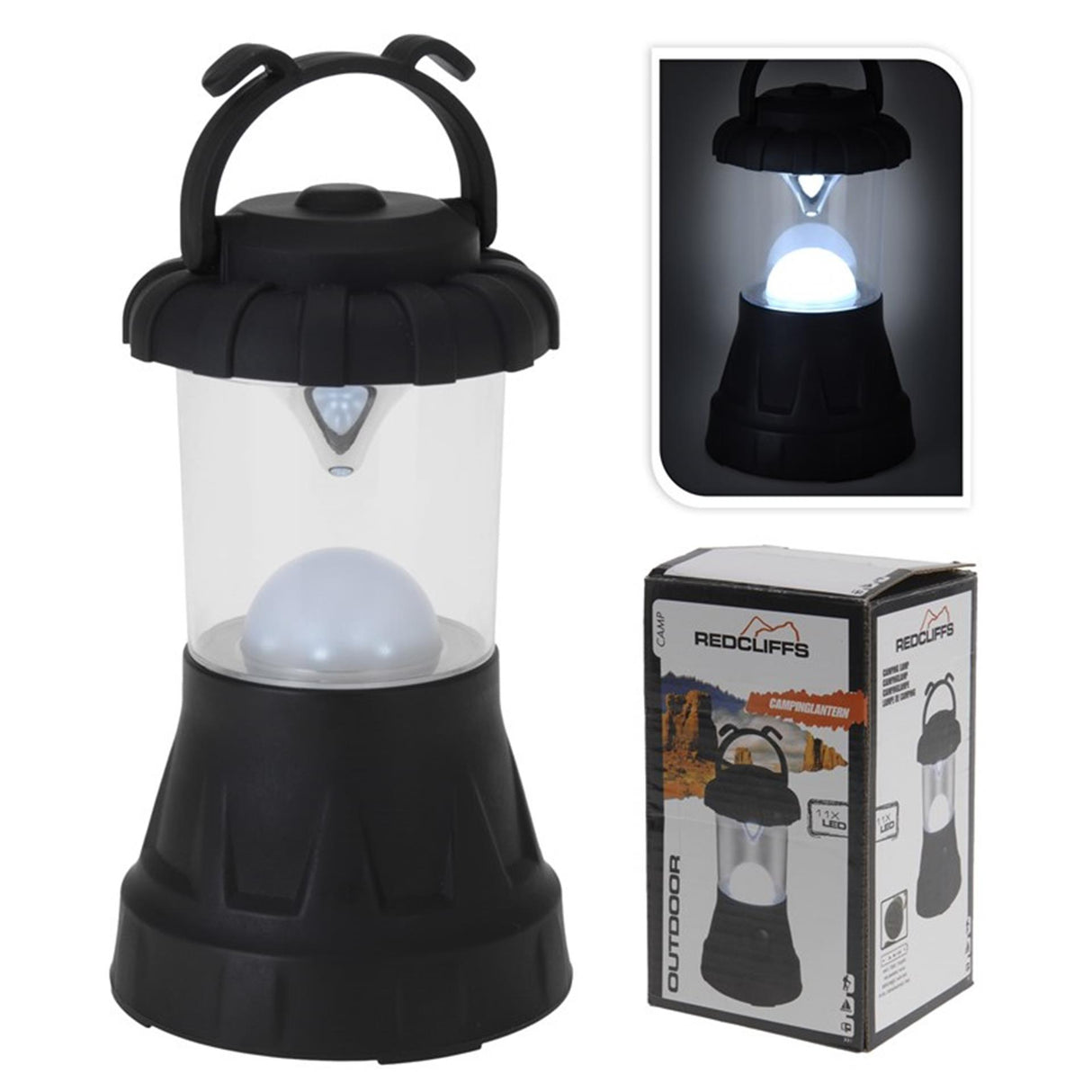 Redcliffs Campinglampe schwarz mit 11 LED