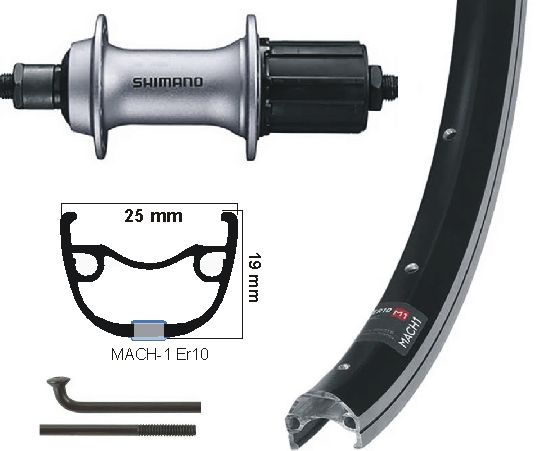 KGs Hinterrad 28 Zoll (622) Mach1 ER10 SWIL Silberkassette 8 9 SP -Ausfälle