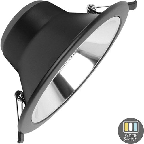 Enzo cct led downlighter zwart reflector 20w tri-white dimbaar - led2522