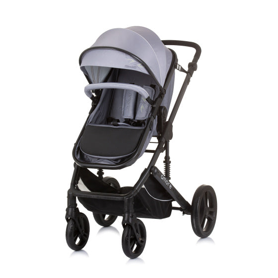 Chipolino amore faltbar 3-in-1-Kinderwagen mit Wickeltasche Aschegrau