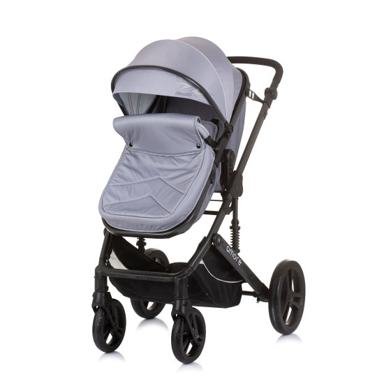 Chipolino amore faltbar 3-in-1-Kinderwagen mit Wickeltasche Aschegrau