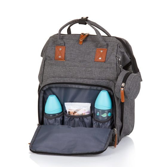 Chipolino -Rucksackwickeltasche mit zusätzlichem Speicherplatz Granitgrau