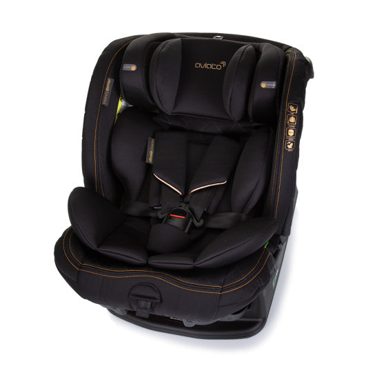 Chipolino Aviato Autositz I-Größe 40-150 cm Gruppe 0+, 1, 2 und 3 Obsidian Schwarz