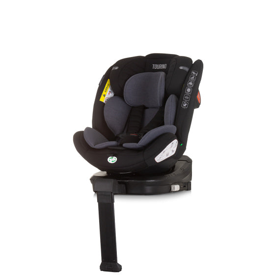 Chipolino Tourino Autositz i-Size 40-150 cm Isofix 360° Obsidianschwarzgrau