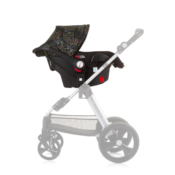 Chipolino Havanna-Autositz mit Adaptern 40-85 cm Gruppe 0+ Obsidian Blätter schwarz