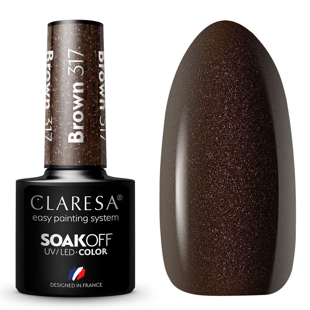 Claresa UV-LED-Gelpolitur 5 ml Braun 317 warme Gefühle