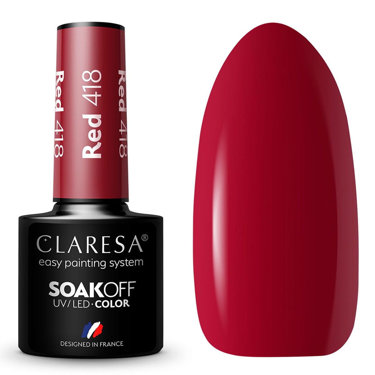 Claresa UV-LED-Gelpolitur 5 ml Rot 418 Bring mich zum Fluss
