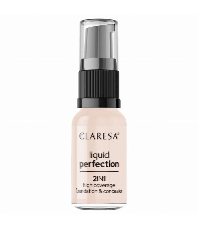 Claresa Liquid Perfection 2-in-1 Concealer und Foundation 101 Light 18gr.