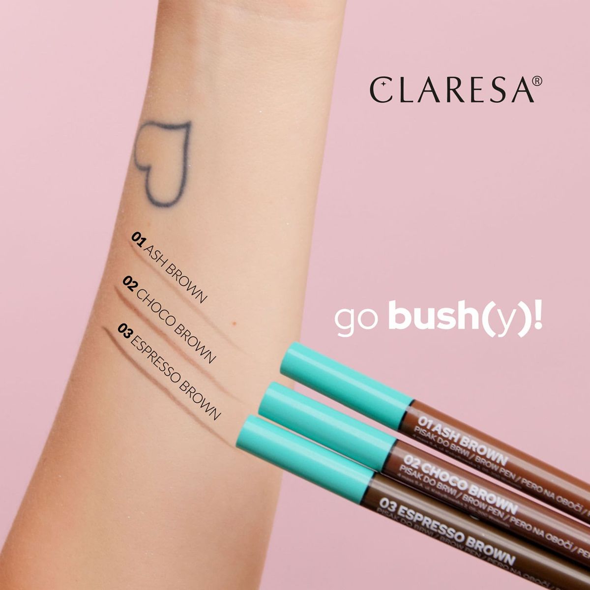Claresa Go Bushy Augenbrauenstift 01 Aschbraun