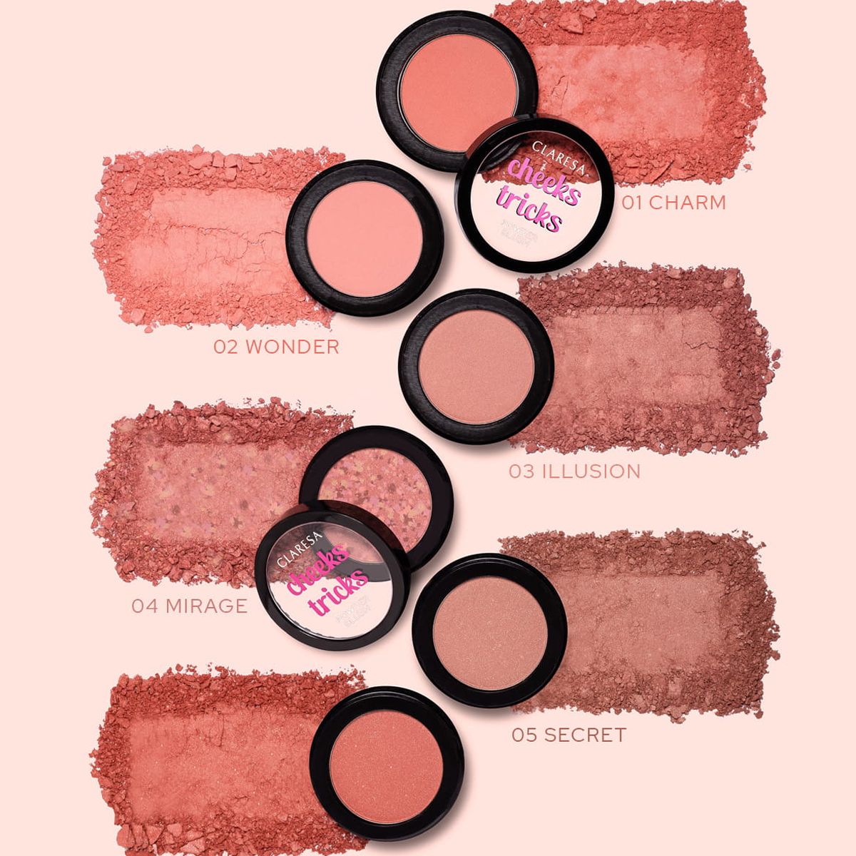 Claresa Wangen Tricks Puder Rouge 05 Secret 4gr.