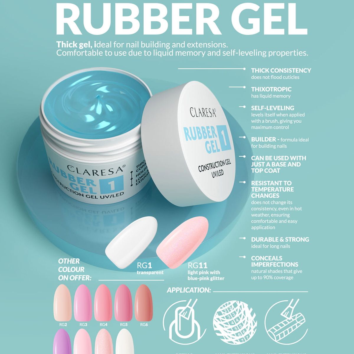 Claresa Gummigel 11 glitzernd zartrosa 45gr.