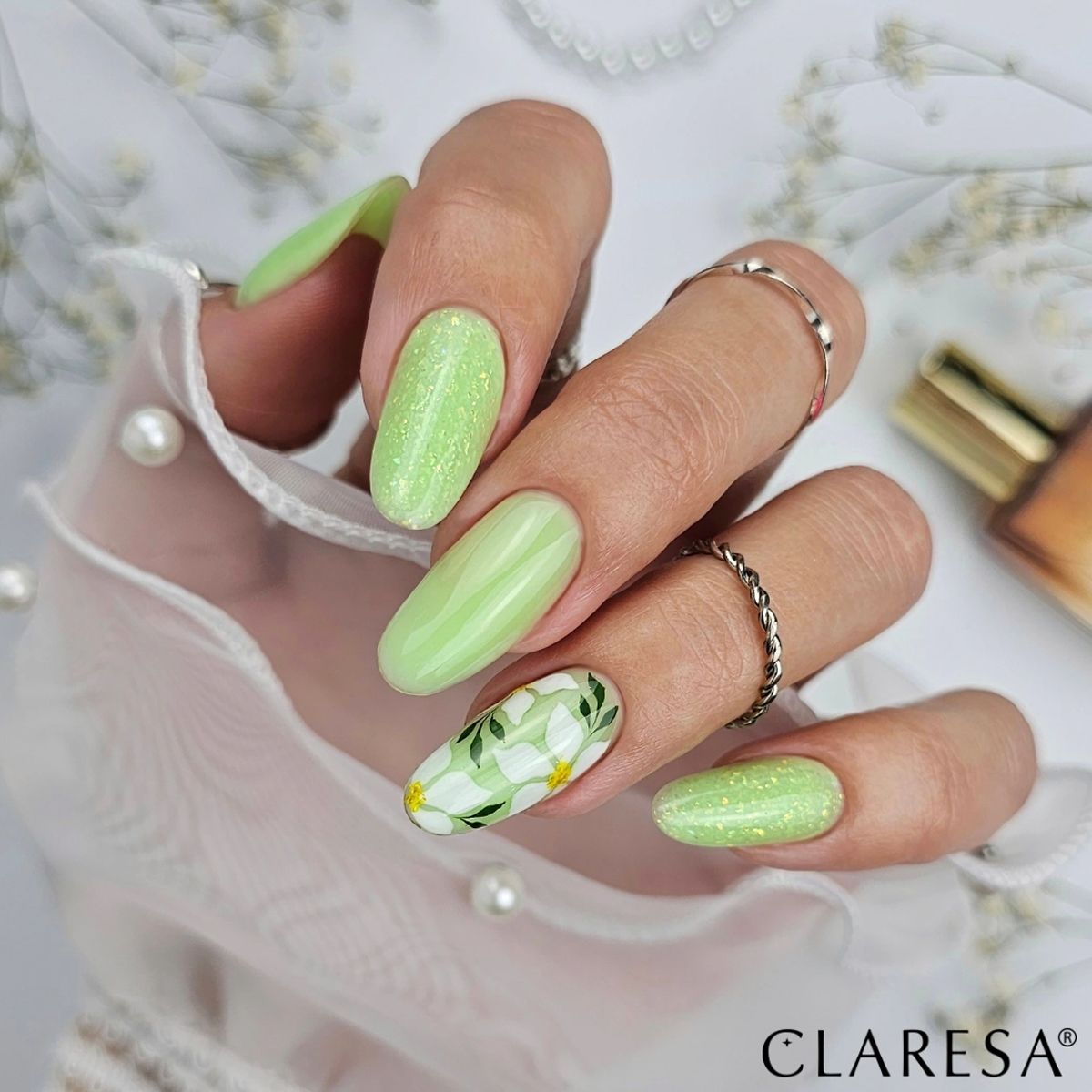 Claresa Pinsel Easy Gel Glitzer Pistazien 5ml