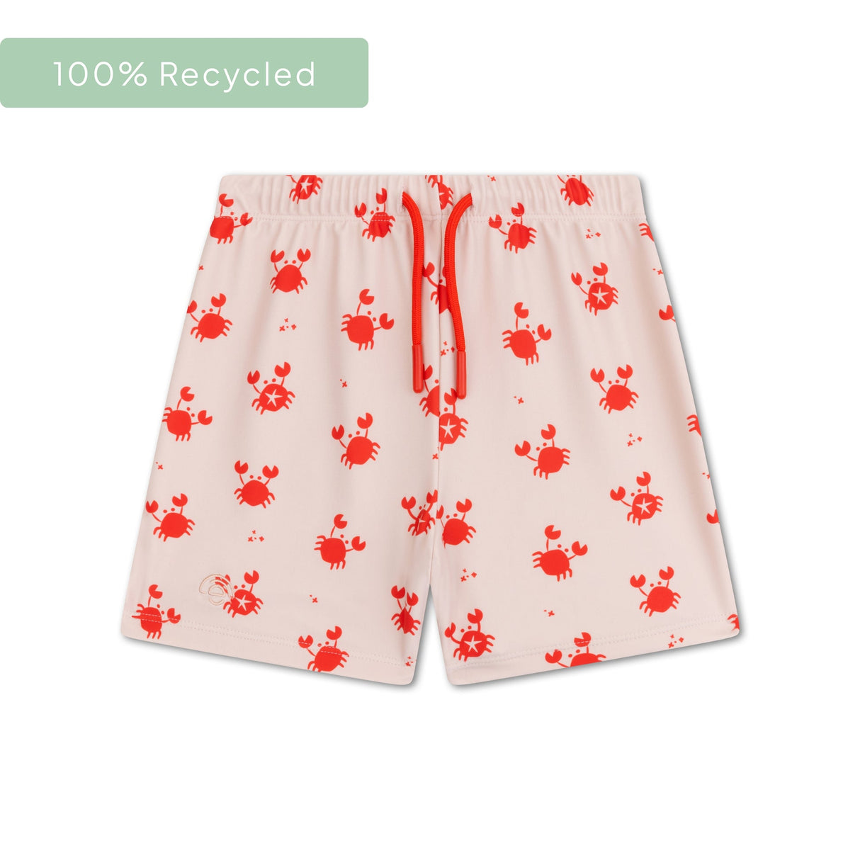 mürrisch | Beige-rote UV-Schwimmboxershorts für Jungen