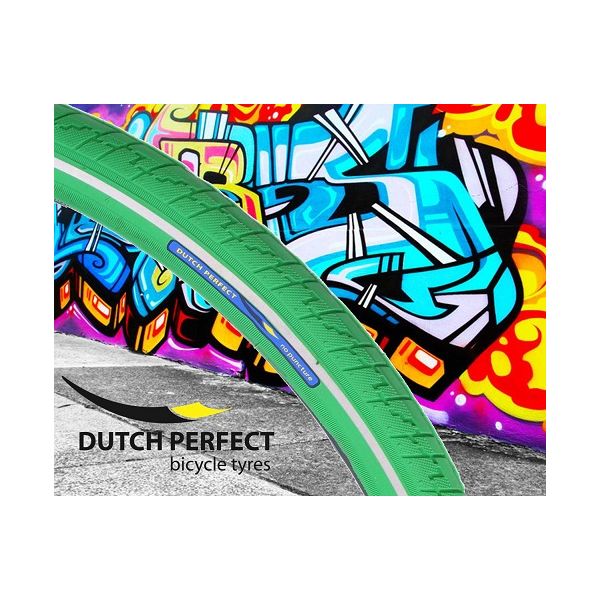 Dutchperfect-Reifen Dutch Perfect 28 x 1,40 40–622 mm Pannenschutz – grün mit Reflexion