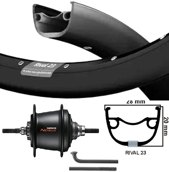 Kgs Hinterrad 28 Zoll 622 schwarz schwarz schwarz Nexus 7 Rollenbremse