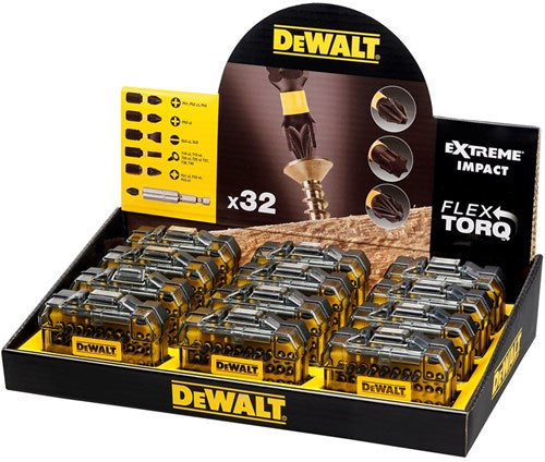 Imp Dewalt Zubehör Thekendisplay 12x Act Torsion Compact 32-teiliges Schrauben-Bit-Set – dt70523tm-qz