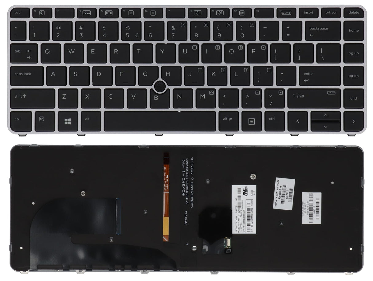 HP Laptop -Tastatur QWERTY Us + Trackpoint, Hintergrundbeleuchtung