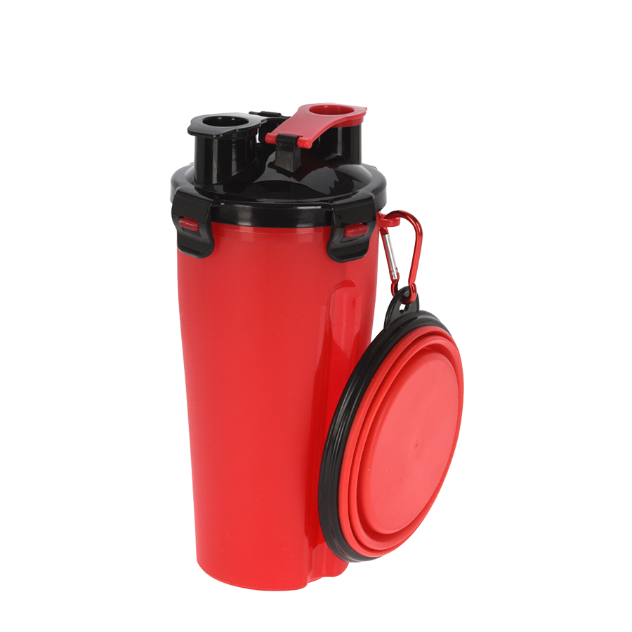 Abi dogs collection hondenvoer beker met schaaltje rood 880ml