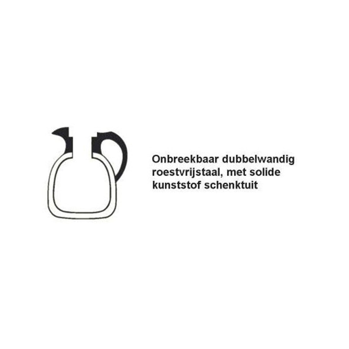 Isolierkanne Edelstahl schwarzer Deckel (1 Liter)