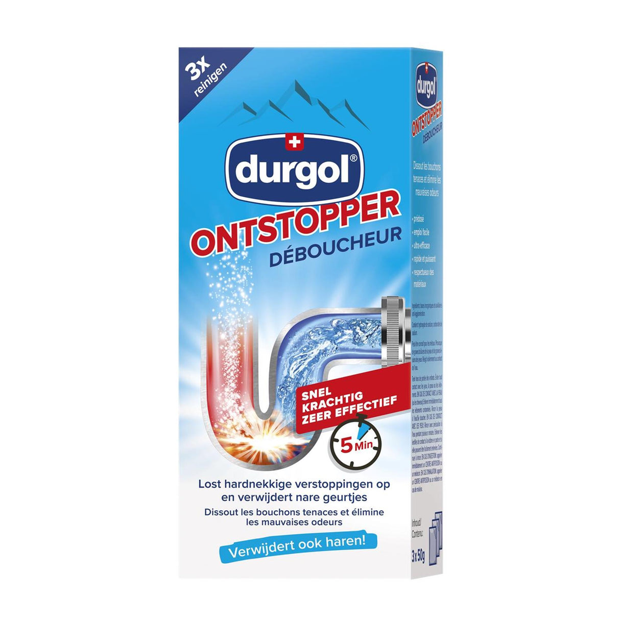 Durgol Entblocker Abflussreiniger 3x 50g | 3 Stück