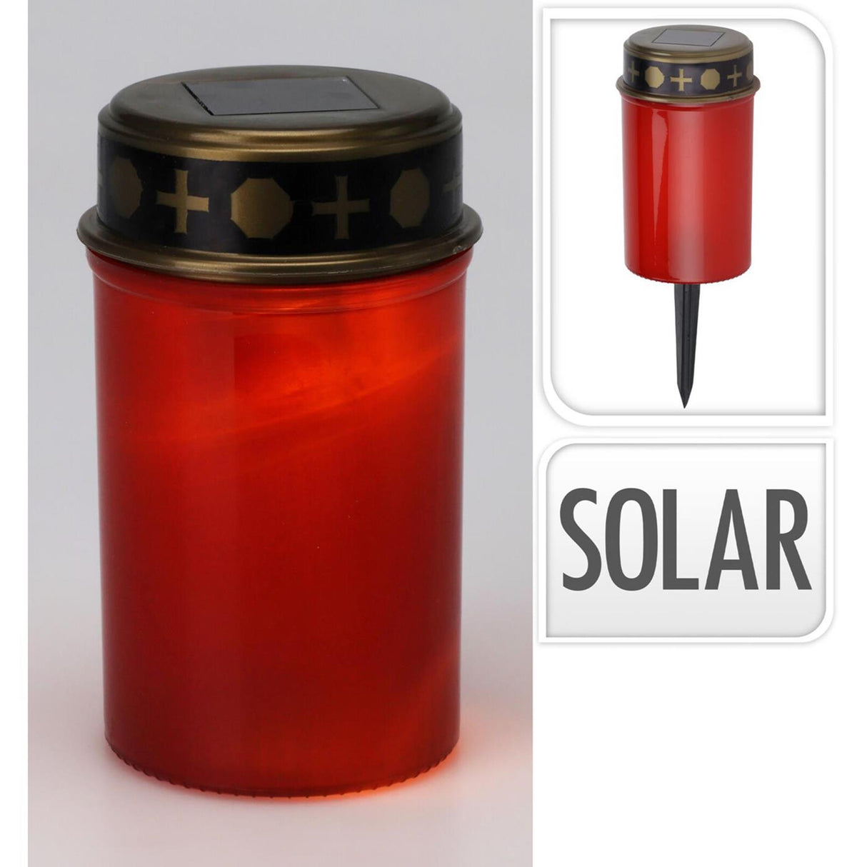 Solar-LED-Grablicht aus Kunststoff rot