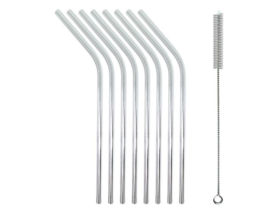 Ecoluba Metallstrohhalme gebogen – 8 Stück