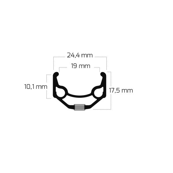 Ryde Felge ZAC 19 26 559 x 19c Aluminium 32 Löcher 14g – Schwarz
