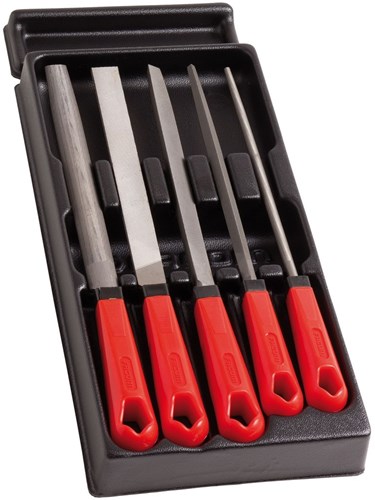 Facom-Set mit 5 Feilen von 200 mm, mit Griff – Mod.lim