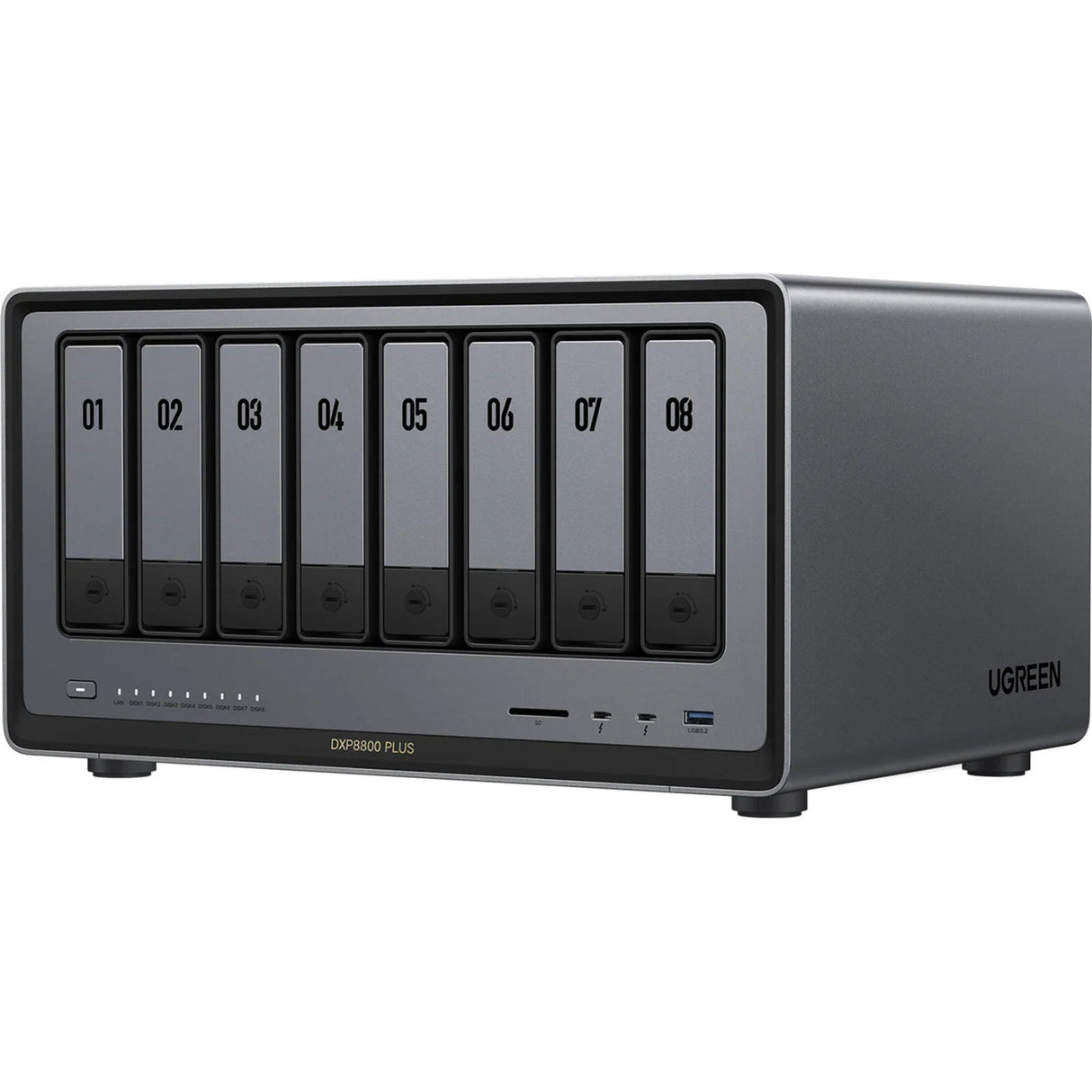 Ugreen nasync dxp8800 plus (grijs, wifi, 2x 10gbe, hdmi, thunderbolt 4 (40 gb s))