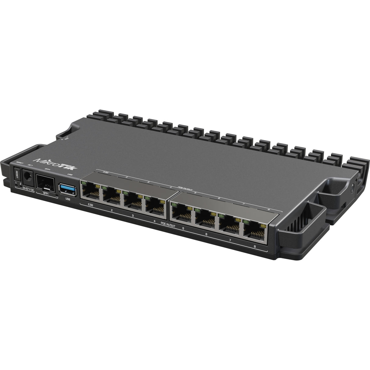 Mikrotik Hochleistungs-Router RB5009 (RB5009UPR+S+IN) (Schwarz, Marvell Armada 7040 CPU, PoE, SFP+)