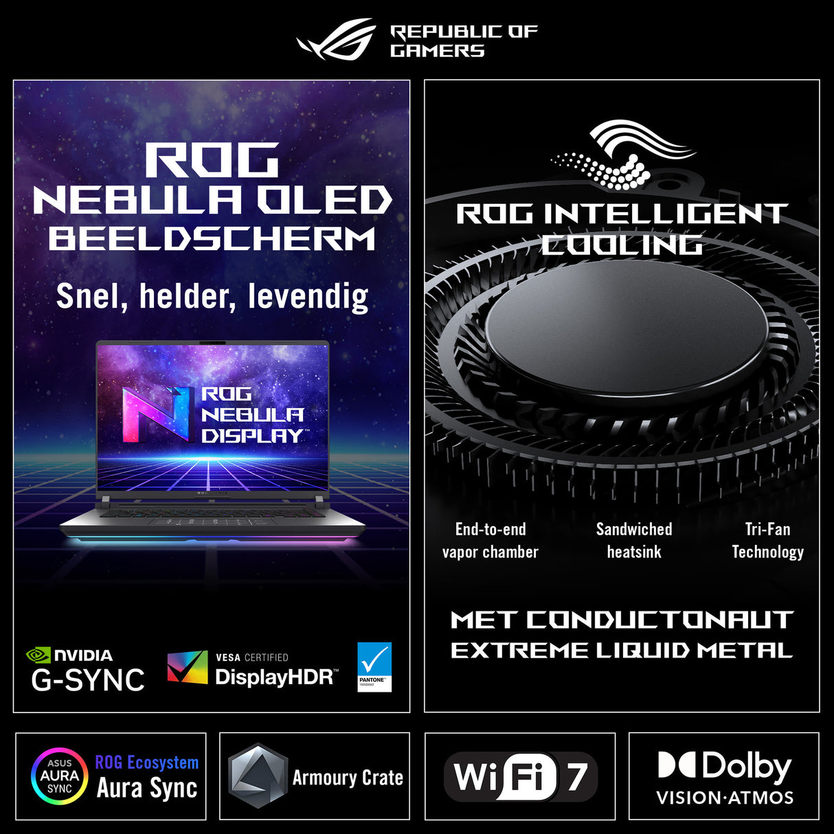 Asus rog strix g16 g615lp-s5087w 16 gaming laptop (zwart grijs | core ultra 9 275hx | rtx 5070 | 32 gb | 1 tb ssd)