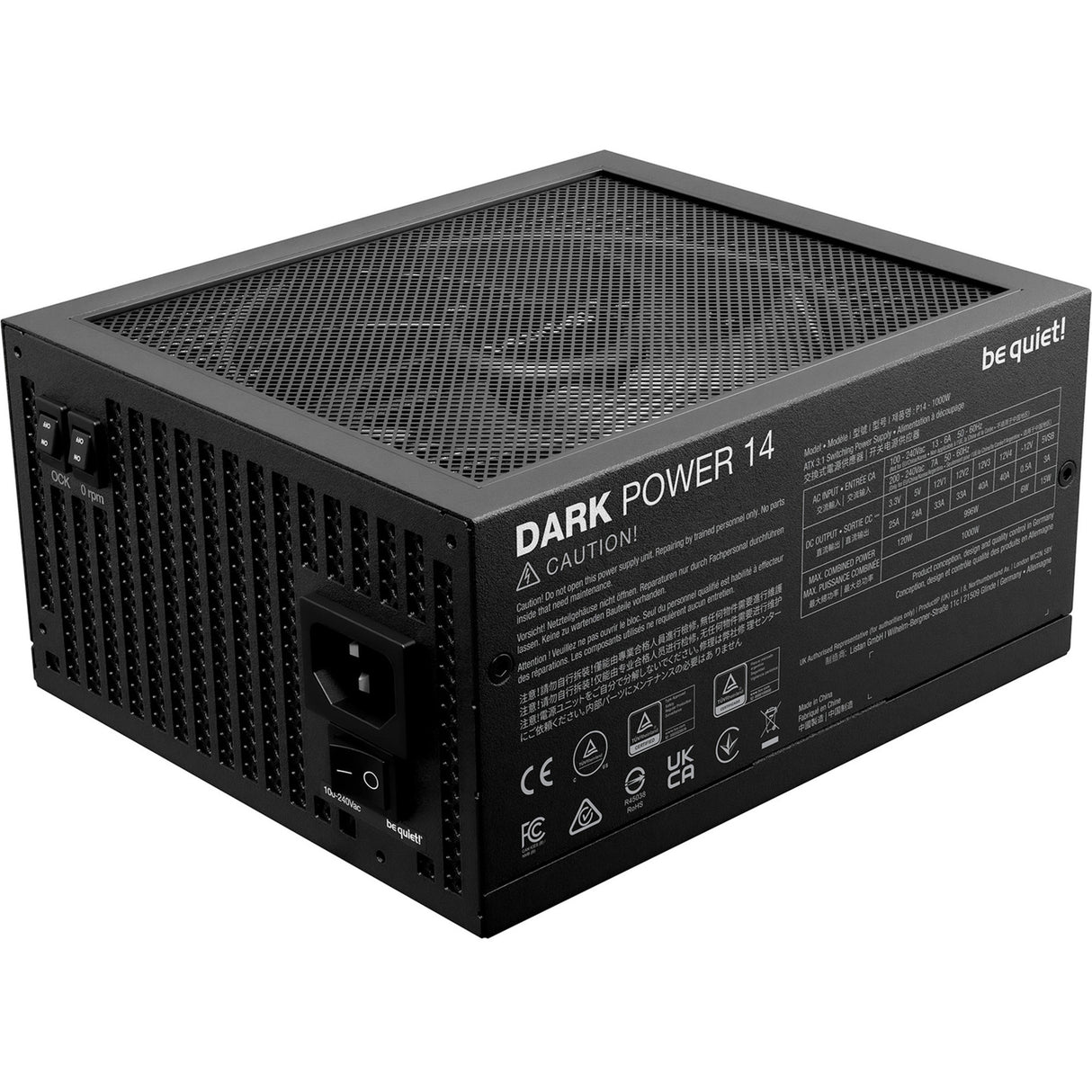 Ruhig sein! Dark Power 14 modulares 1000-Watt-Netzteil (schwarz, 1x 12V-2x6, 4x PCIe)