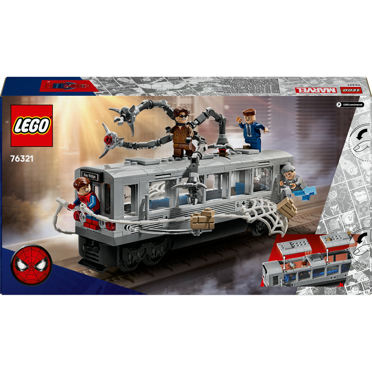 Lego Superhelden Marvel 76321 Spider-Man vs. Doc Ock Metro-Szene
