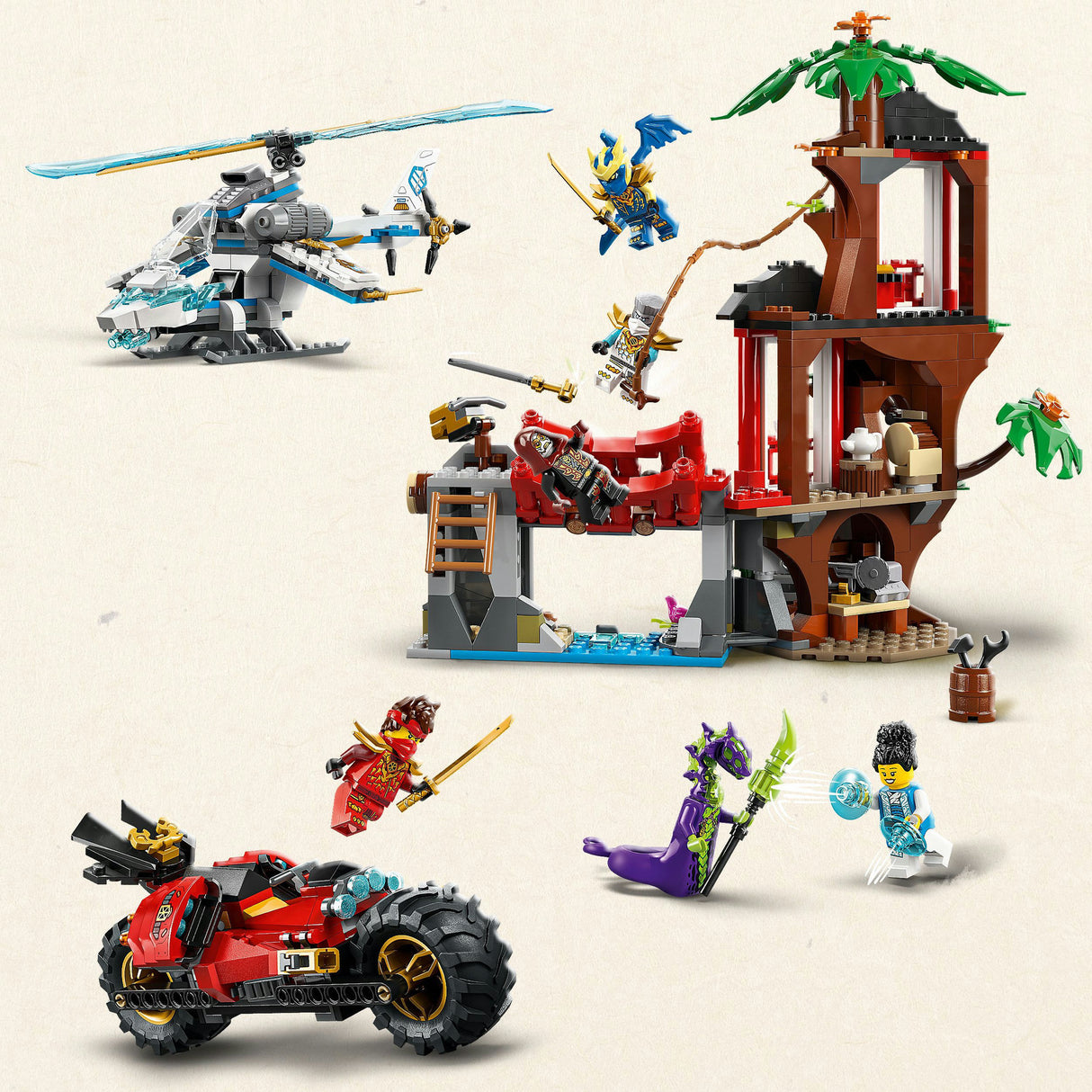 Lego Ninjago 71857 Ninja-Fahrzeuge am Baumhaus