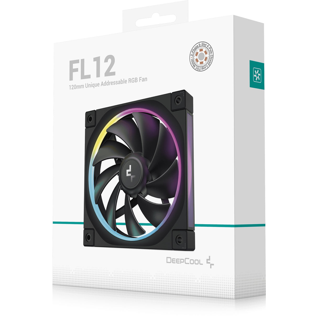 Deepcool FL12 RGB Gehäuselüfter (schwarz, 120 x 120 x 25 mm, PWM)