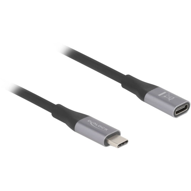 Delock usb-c verlengkabel 40 gbps, pd 3.1, 240 w, 2 meter (zwart grijs)