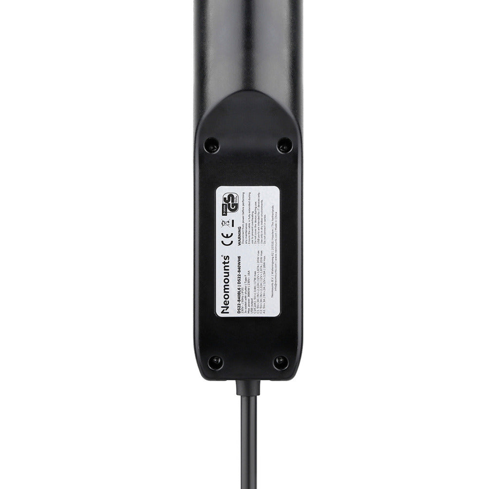 Neomounts ds22-840bl6 Tischsteckdose mit Klemme, 1,4 m, Innenbereich, Typ F, Kunststoff, schwarz, Stromversorgung