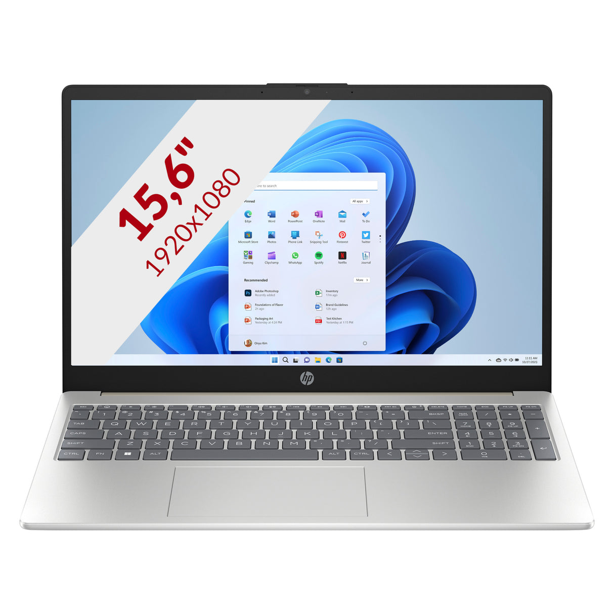 Hp 15-fd1253ndx 15.6 laptop (zilver goud | core 5 120u | intel graphics | 8 gb | 512 gb ssd)