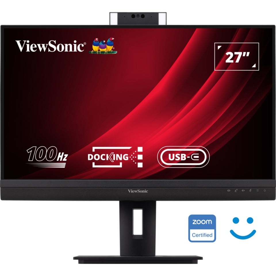 Viewsonic Videokonferenz-Docking-Monitor VG2757V-2K 27 (Schwarz (matt) grau, 1x HDMI, 1x Display-Anschluss, USB-A, USB-C, Audio)