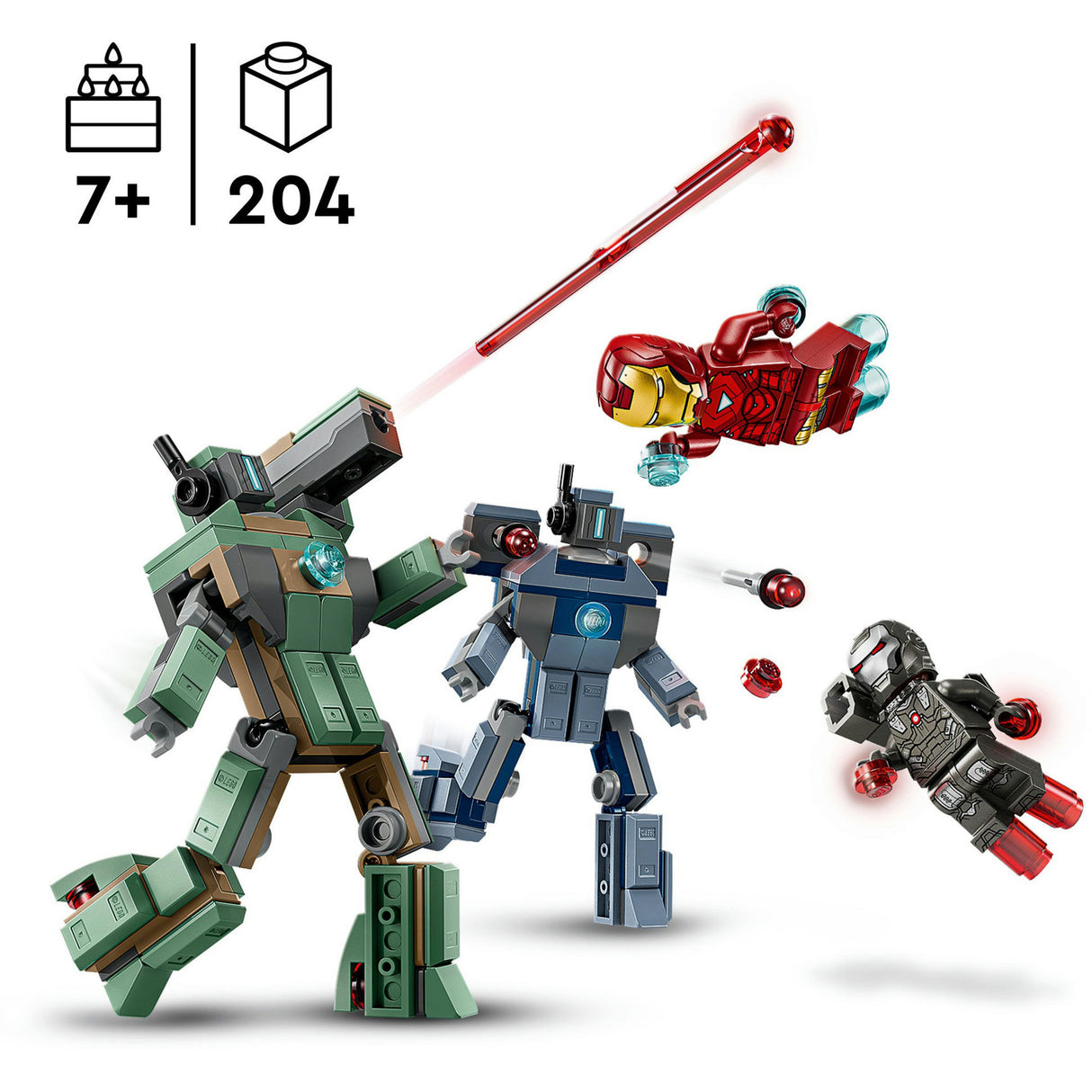 Lego Superhelden Marvel 76320 Iron Man und Kriegsmaschine gegen Hammerdrohnen