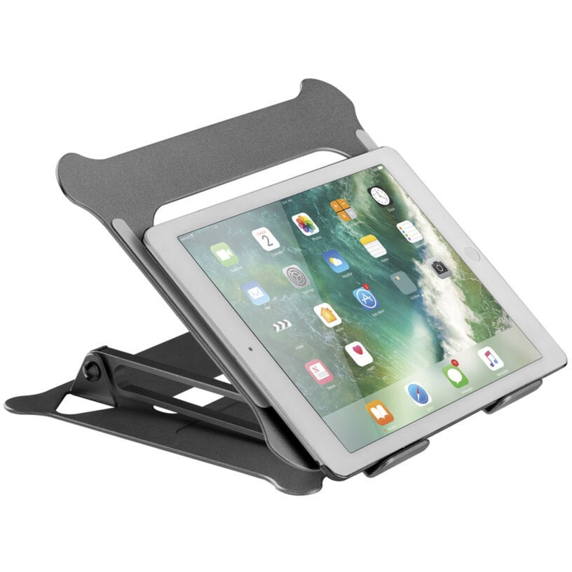 Act Connectivity Laptopständer, Aluminium, klappbar, stufenlos höhenverstellbar (schwarz)
